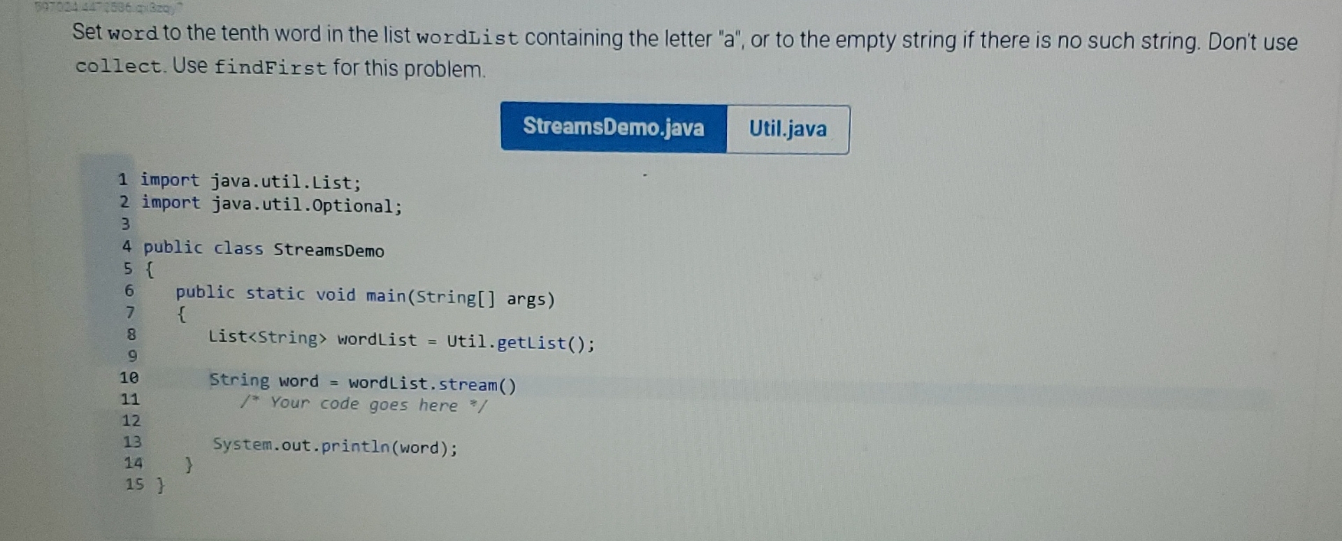 Set word to the tenth word in the list wordL i st