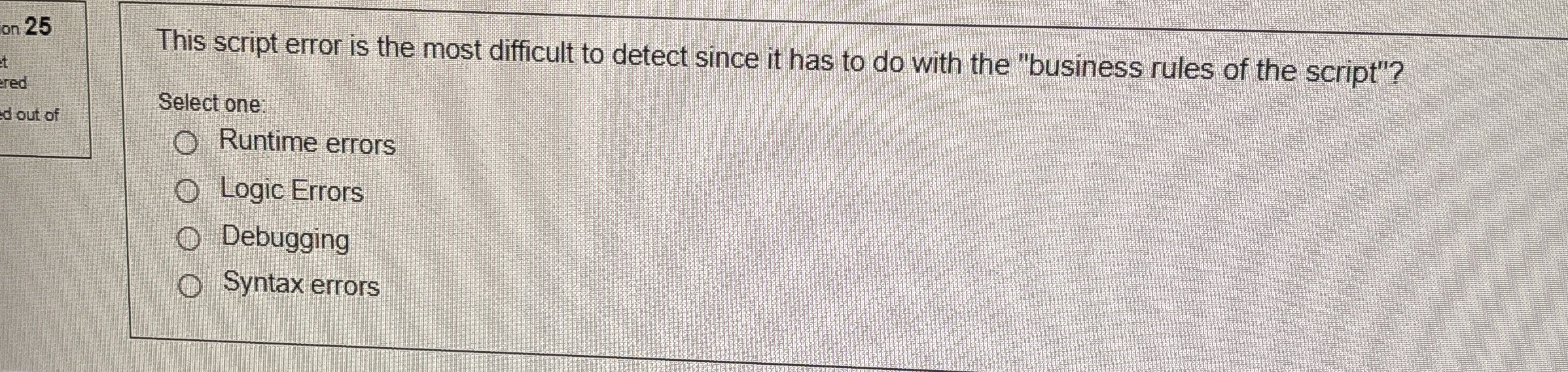 This script error is the most difficult to detect