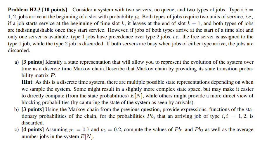 Problem H 2 . 3 [ 1 0 points ] Consider a system