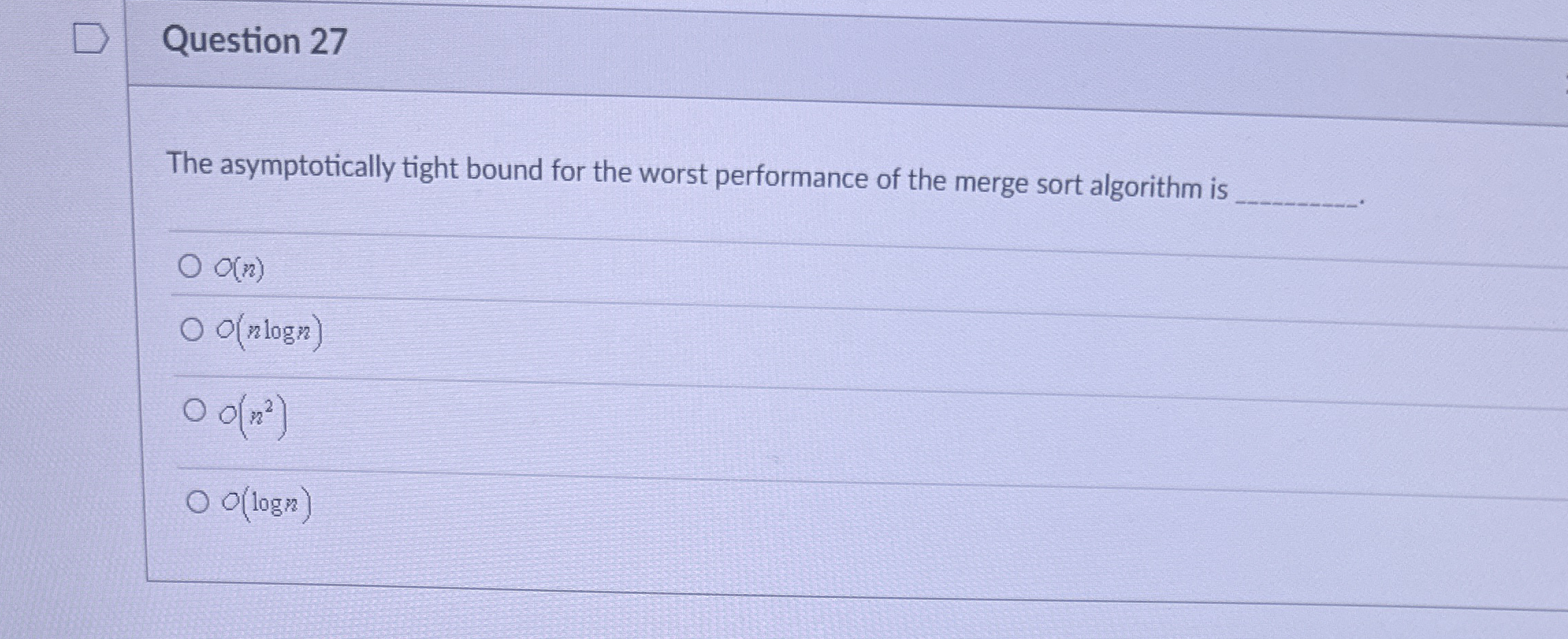 Question 2 7 The asymptotically tight bound for