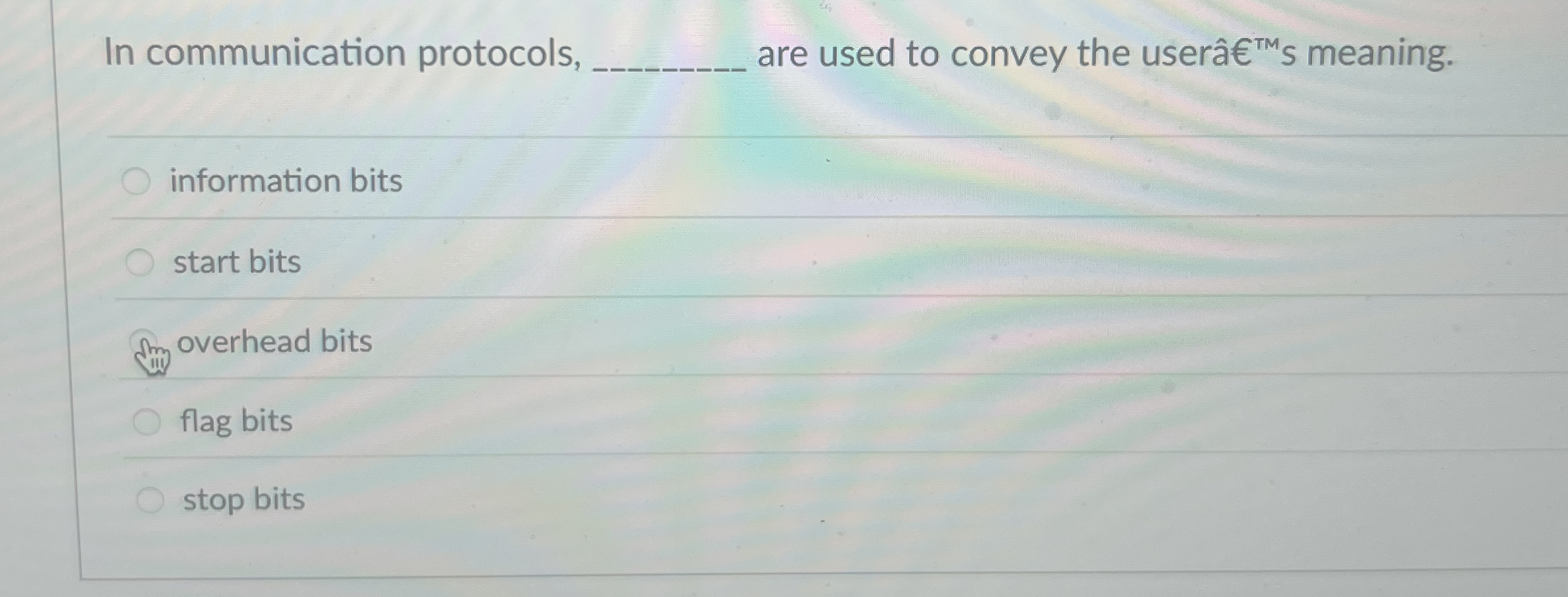 In communication protocols, q , are used to