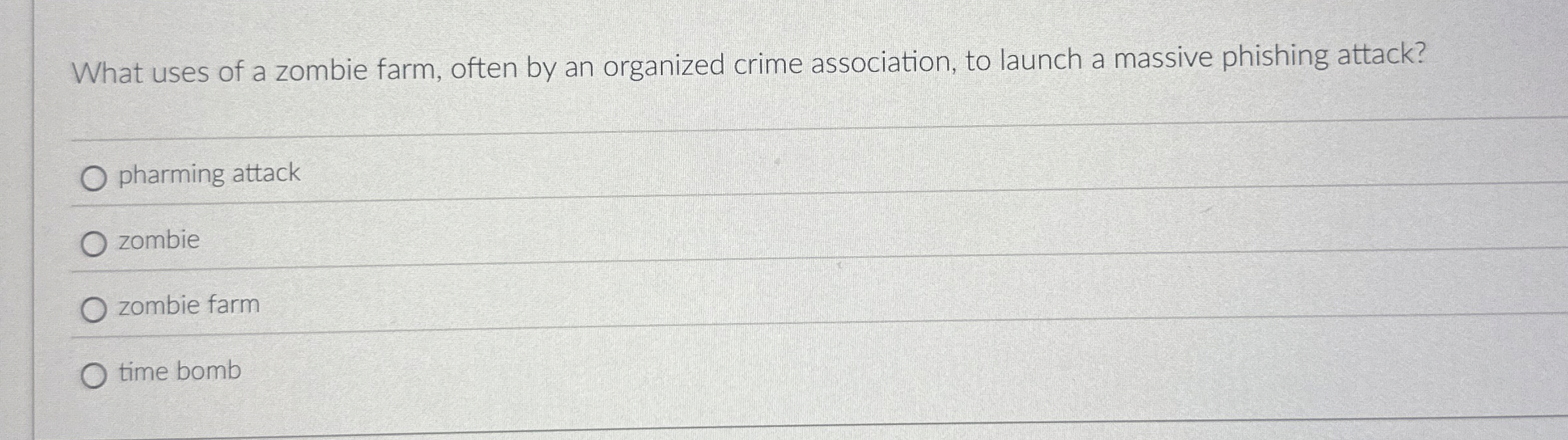 What uses of a zombie farm, often by an organized