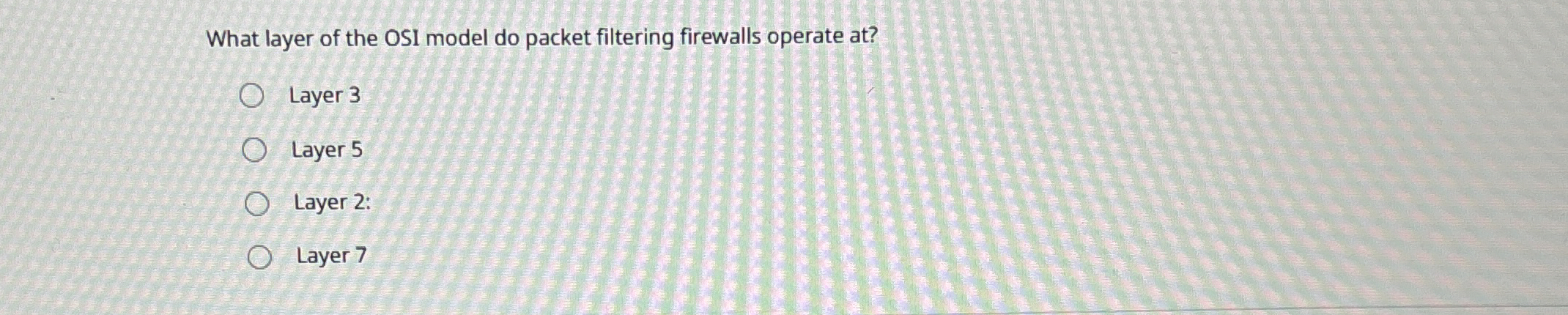 What layer of the OSI model do packet filtering