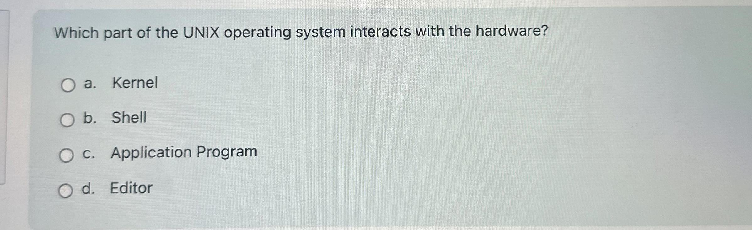 Which part of the UNIX operating system interacts