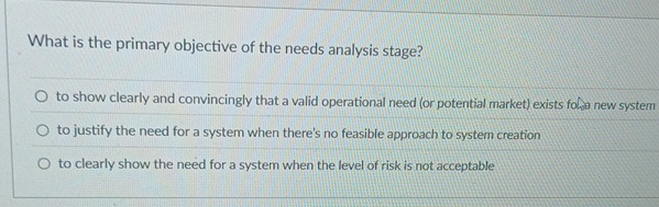 What is the primary objective of the needs