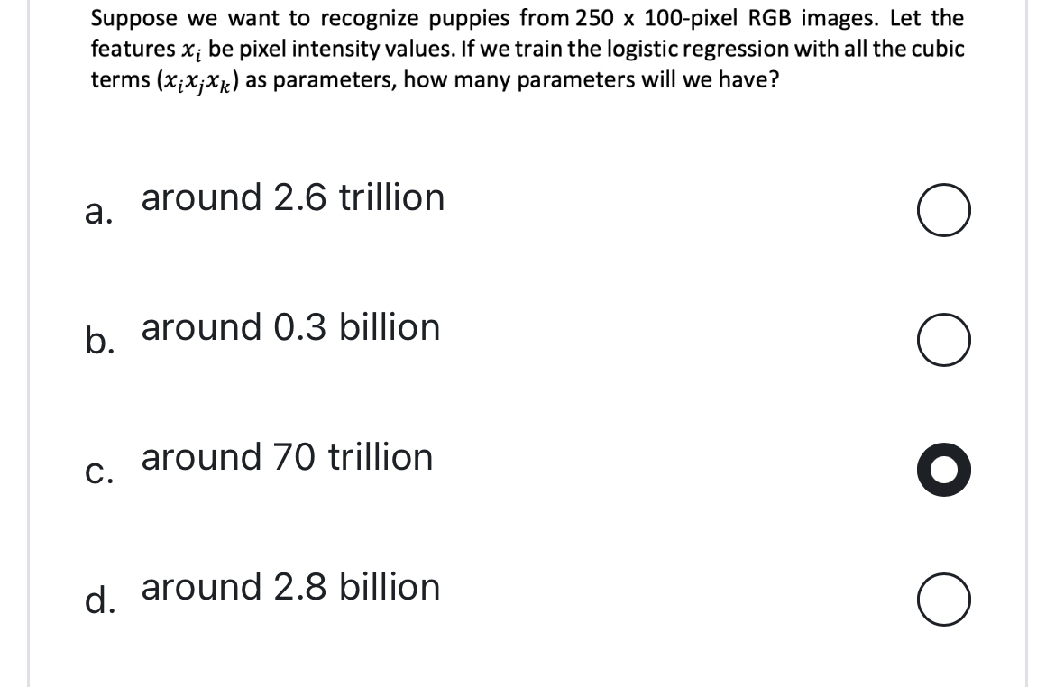 Suppose we want to recognize puppies from 2 5 0 1