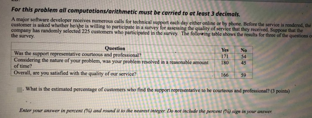 For this problem all computations/arithmetic must