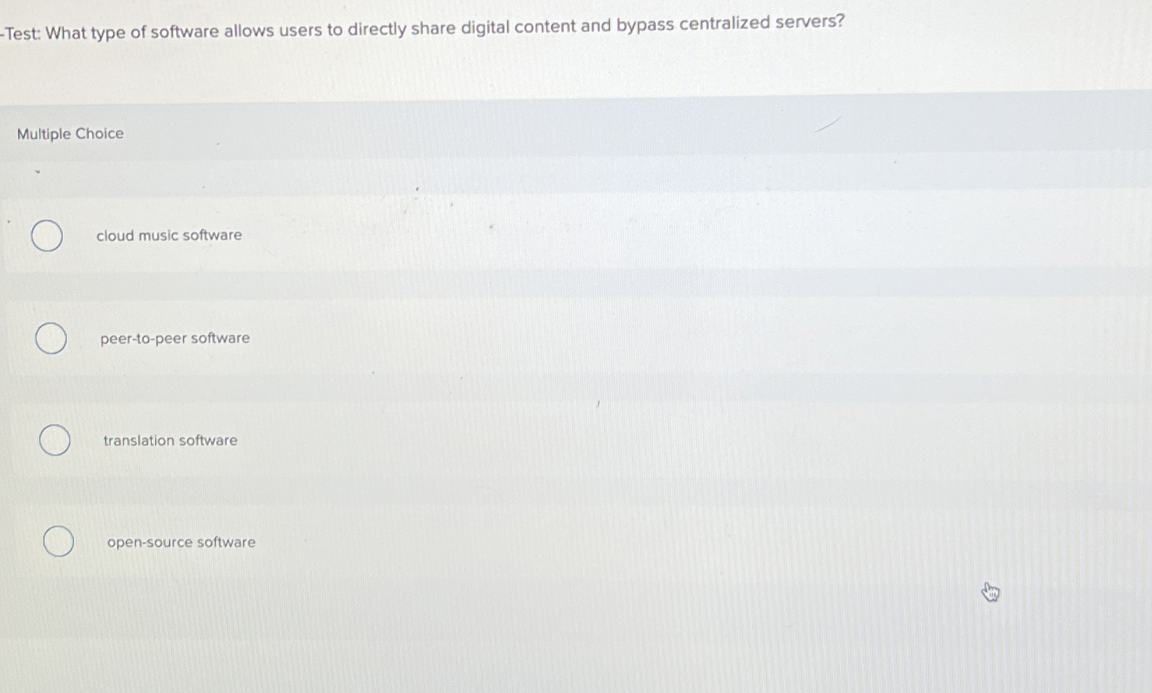 Test: What type of software allows users to