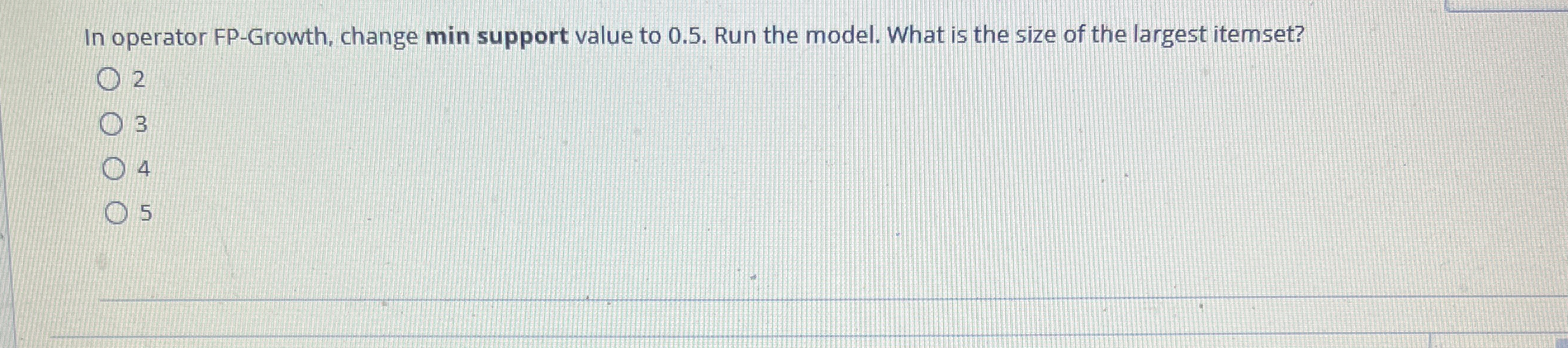 In operator FP - Growth, change min support value
