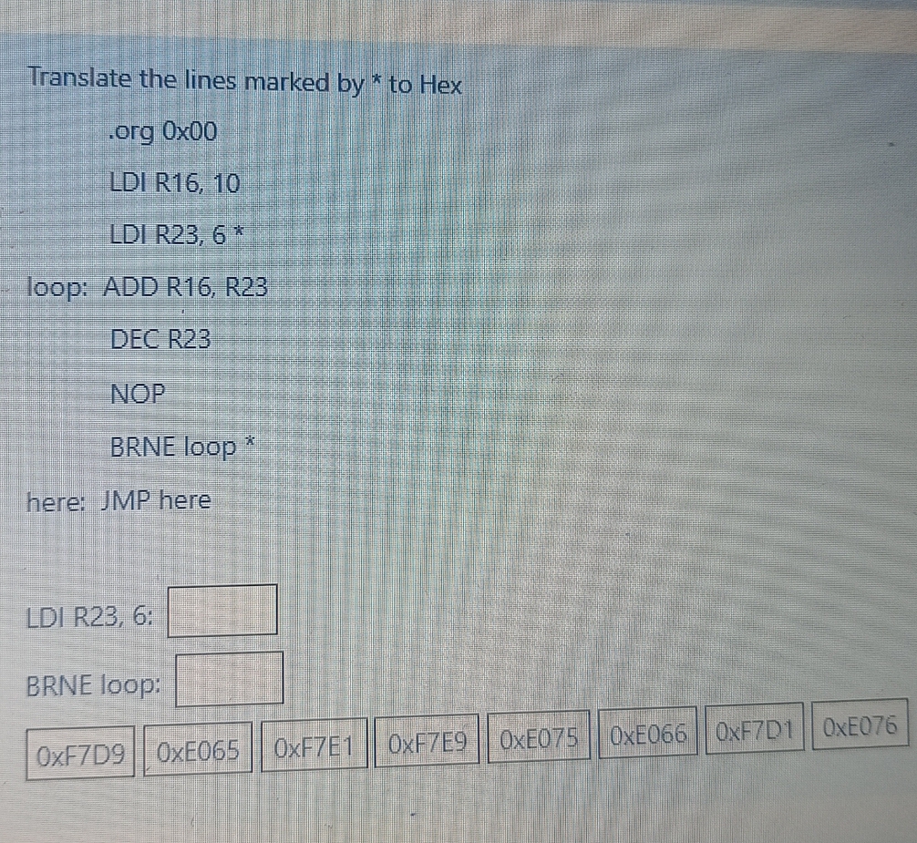 Translate the lines marked by * to Hex . org 0 x