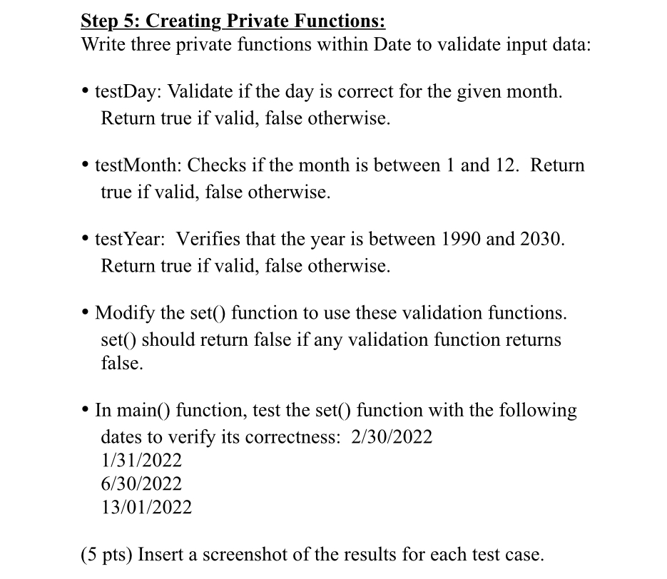 C + + \ \ Step 5 : Creating Private Functions: