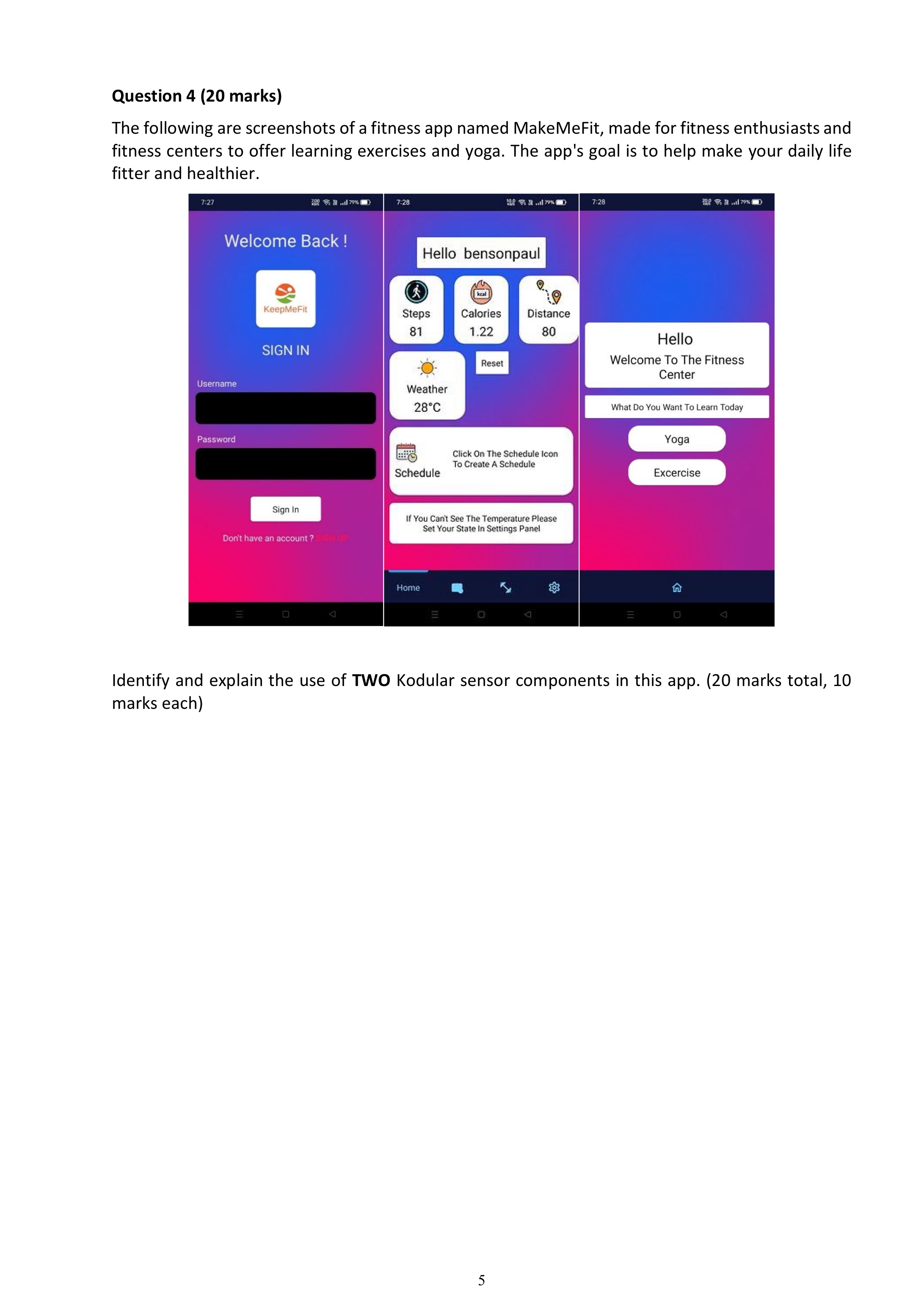 Question 4 ( 2 0 marks ) The following are