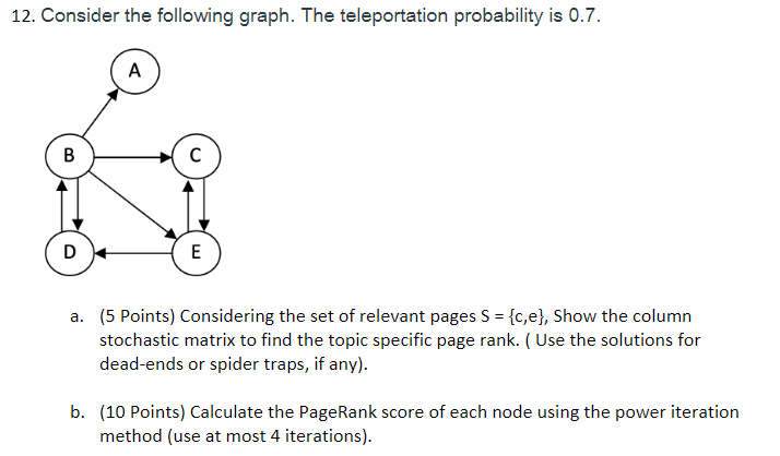 1 2 . Consider the following graph. The