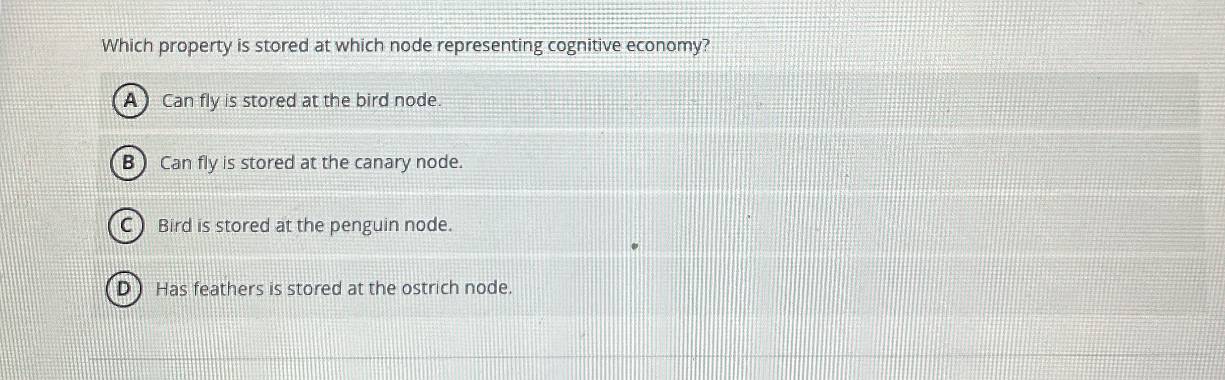 Which property is stored at which node