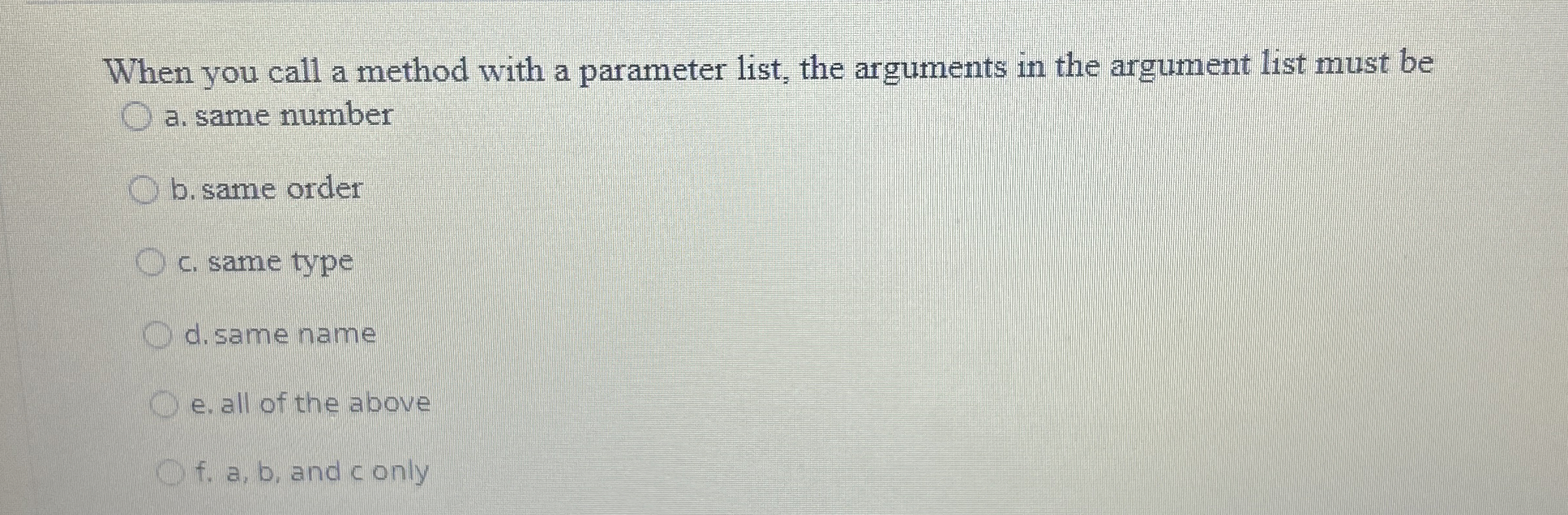 When you call a method with a parameter list, the
