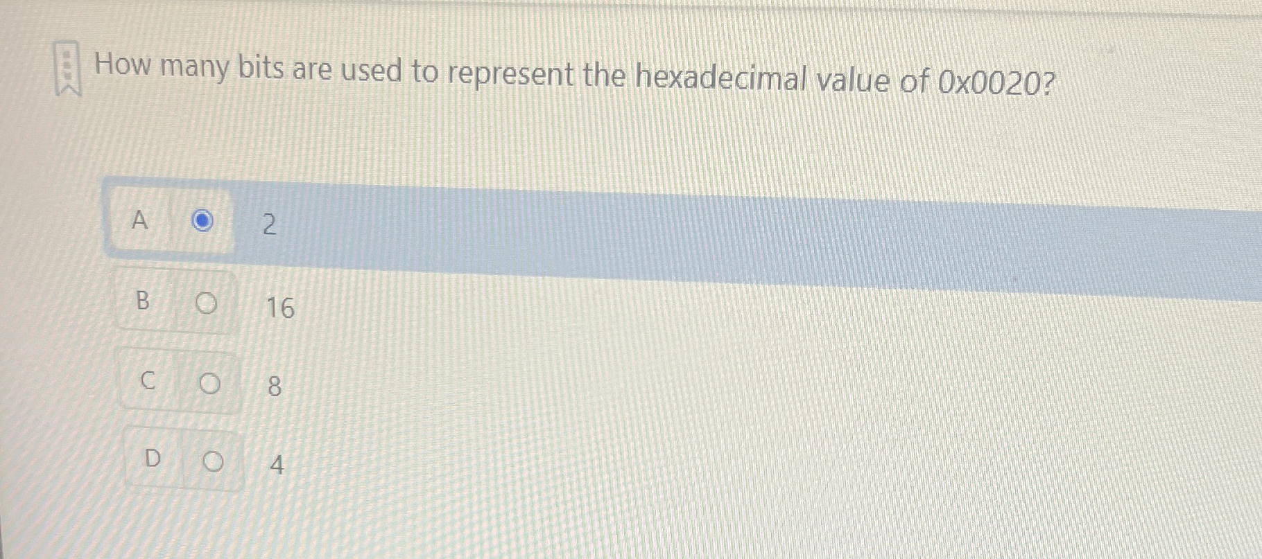 How many bits are used to represent the