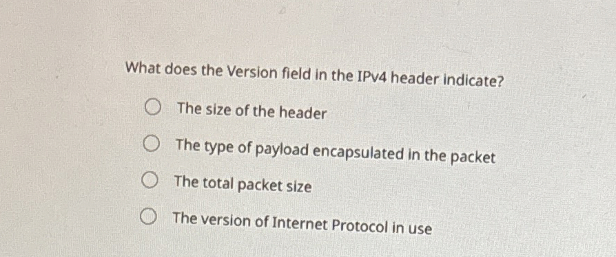 What does the Version field in the IPV 4 header