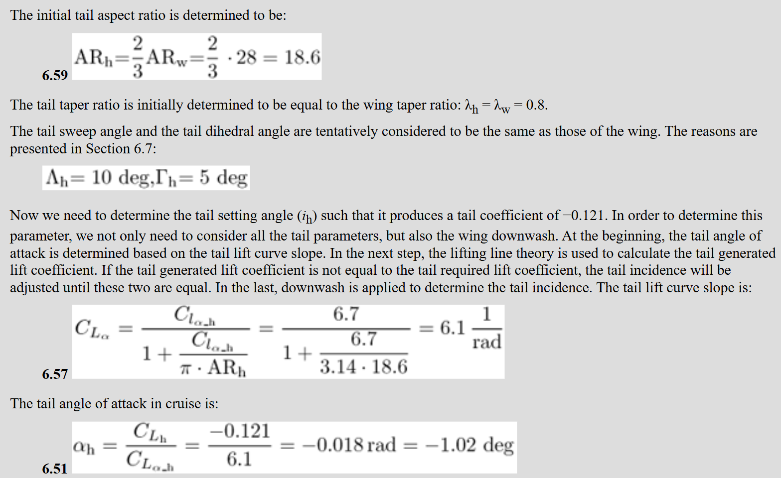 The tail sweep angle and the tail dihedral angle