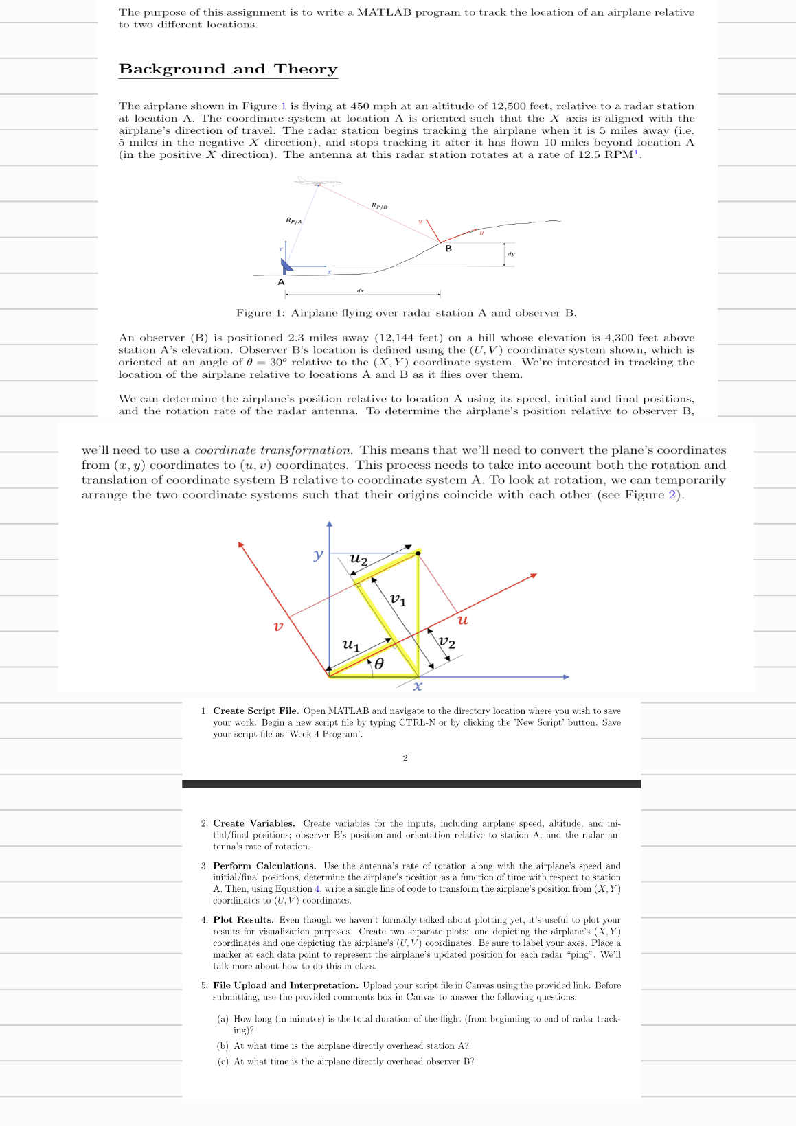 and the rotation rate of the radar antenna. To