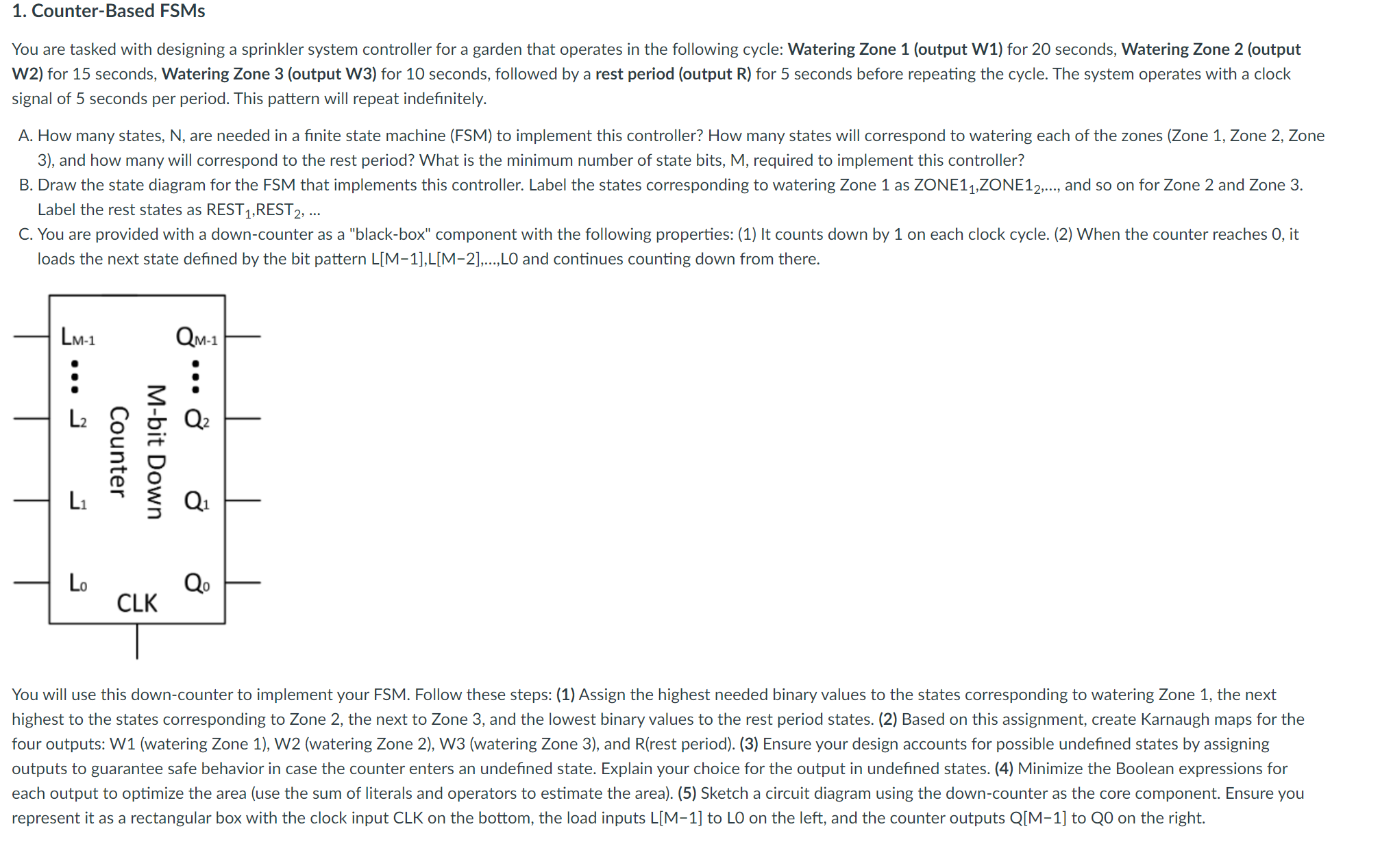 1 . Counter - Based FSMs You are tasked with