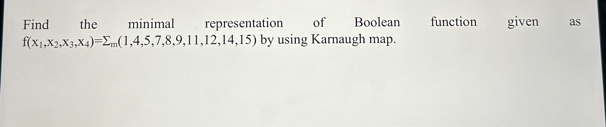 Find the minimal representation of Boolean