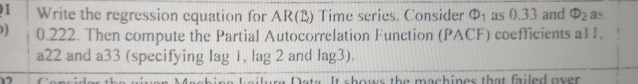 Write the regression equation for A R ( B 3 )