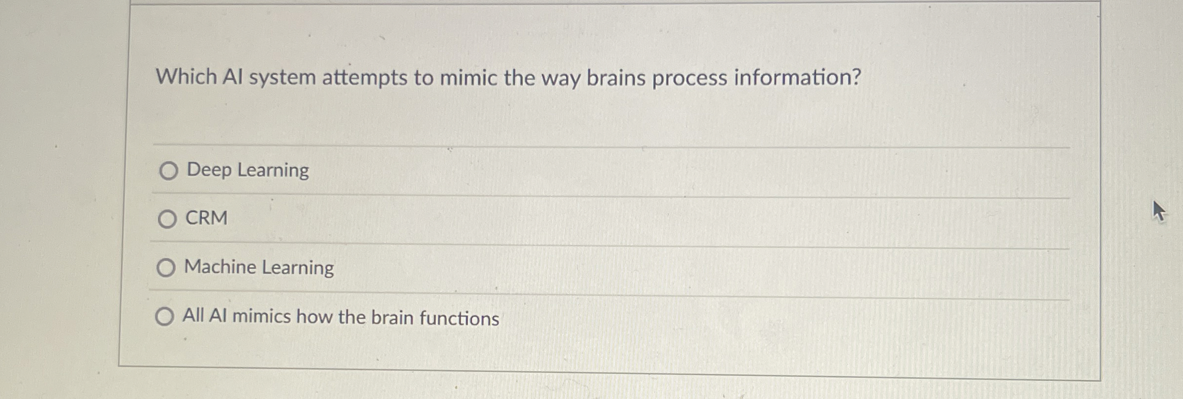 Which Al system attempts to mimic the way brains