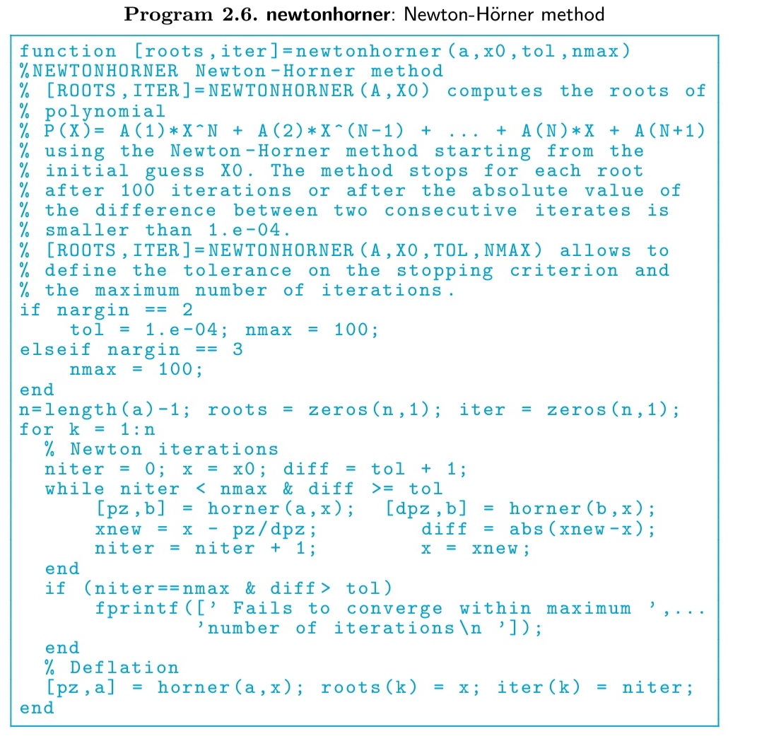 please I need write Program 2 . 6 . newtonhorner: