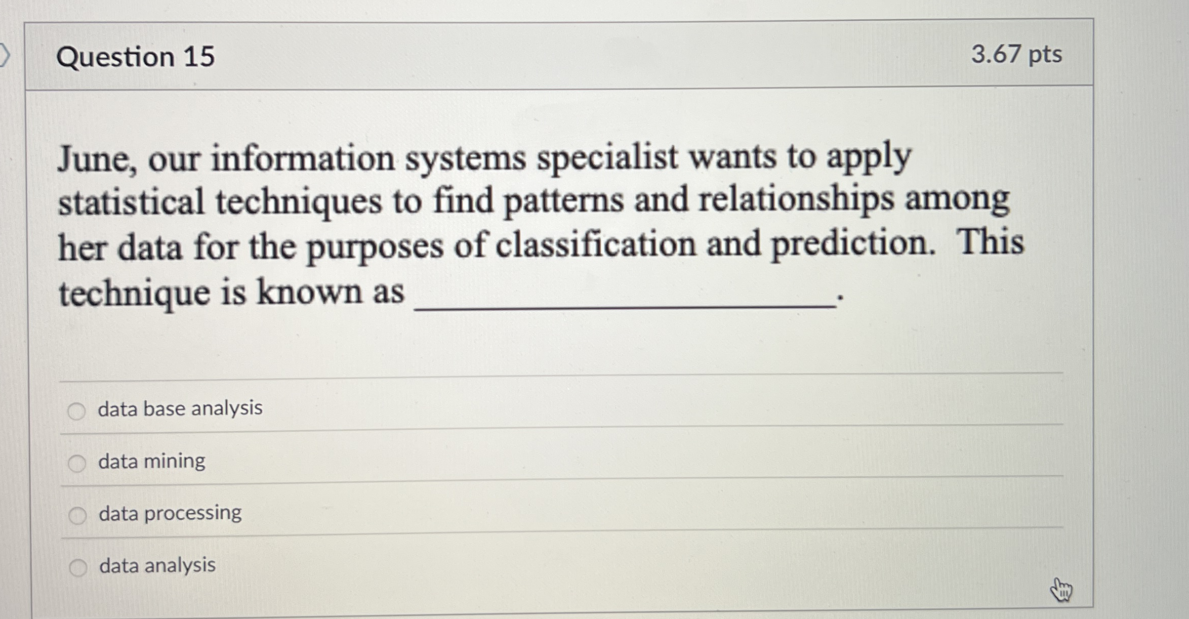 Question 1 5 June, our information systems