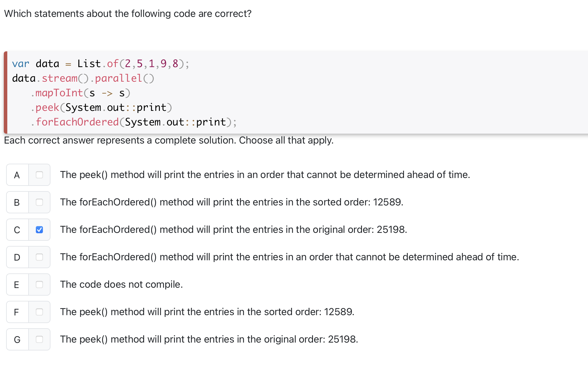 var data = List.of ( 2 , 5 , 1 , 9 , 8 ) ;