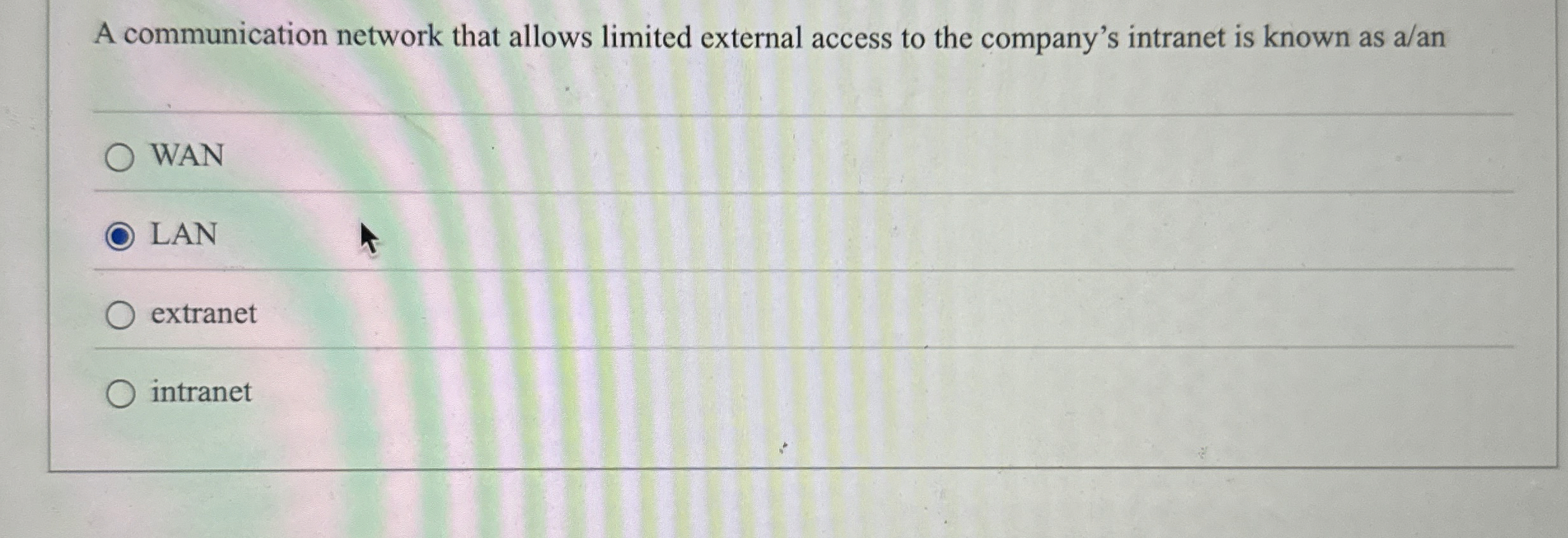 A communication network that allows limited