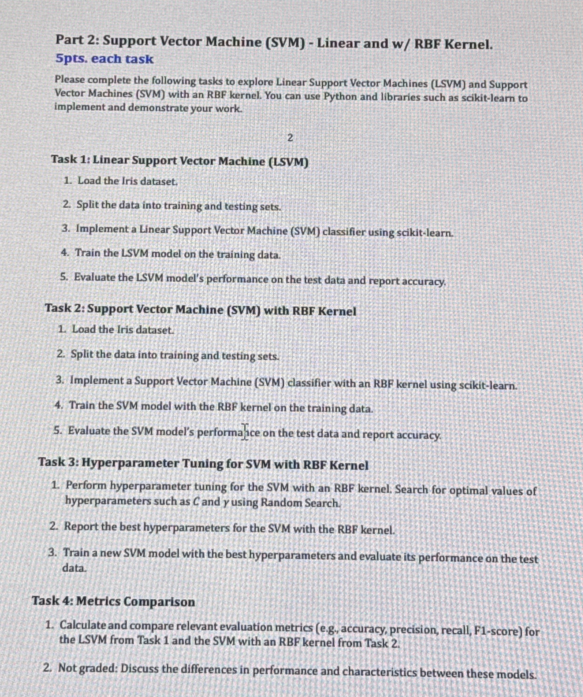 Part 2 : Support Vector Machine ( SVM ) - Linear
