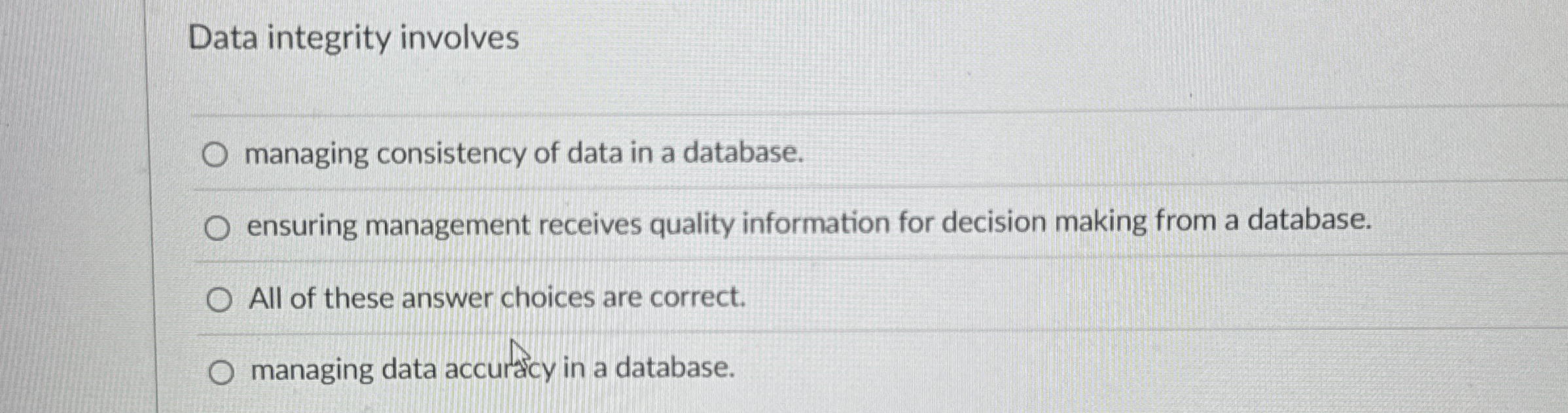 How to solve Data integrity involves managing