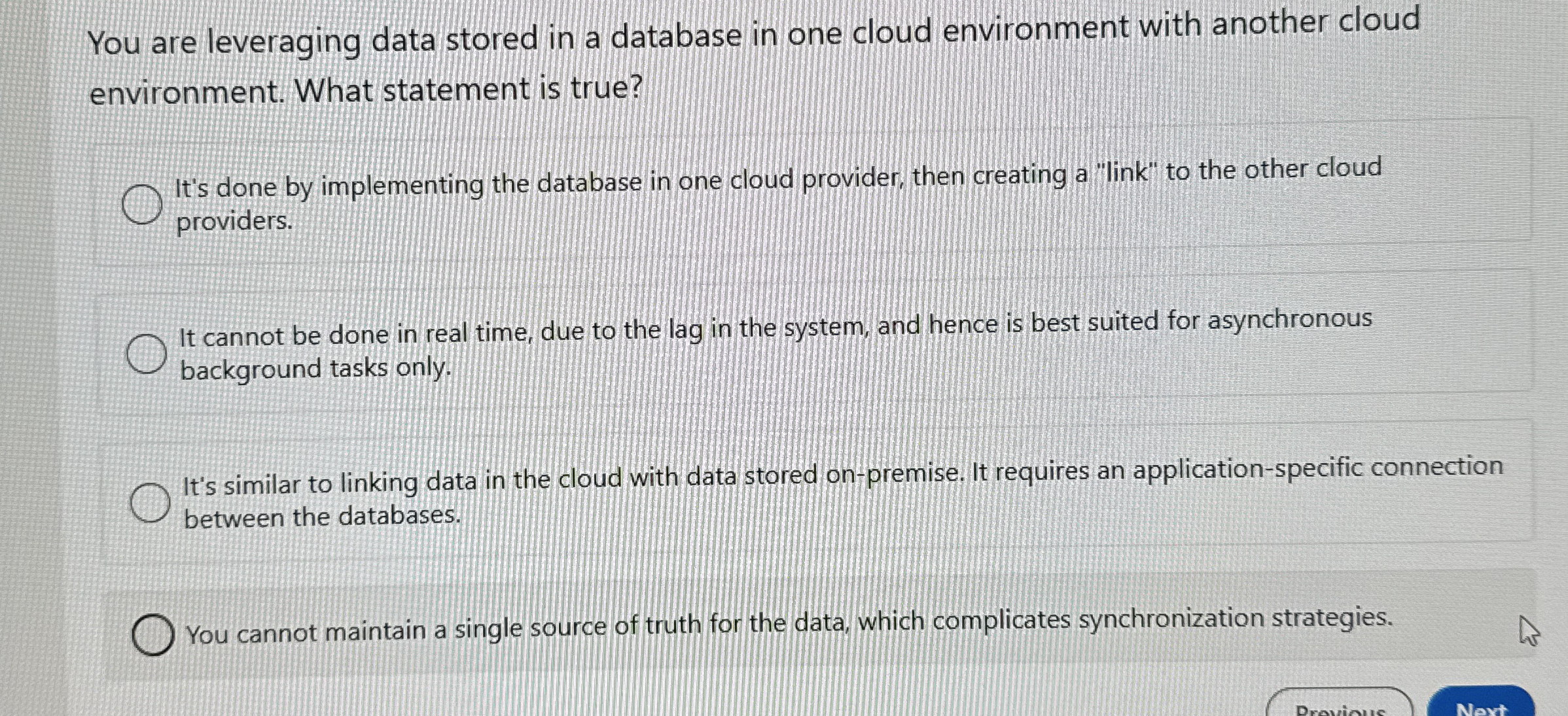 You are leveraging data stored in a database in
