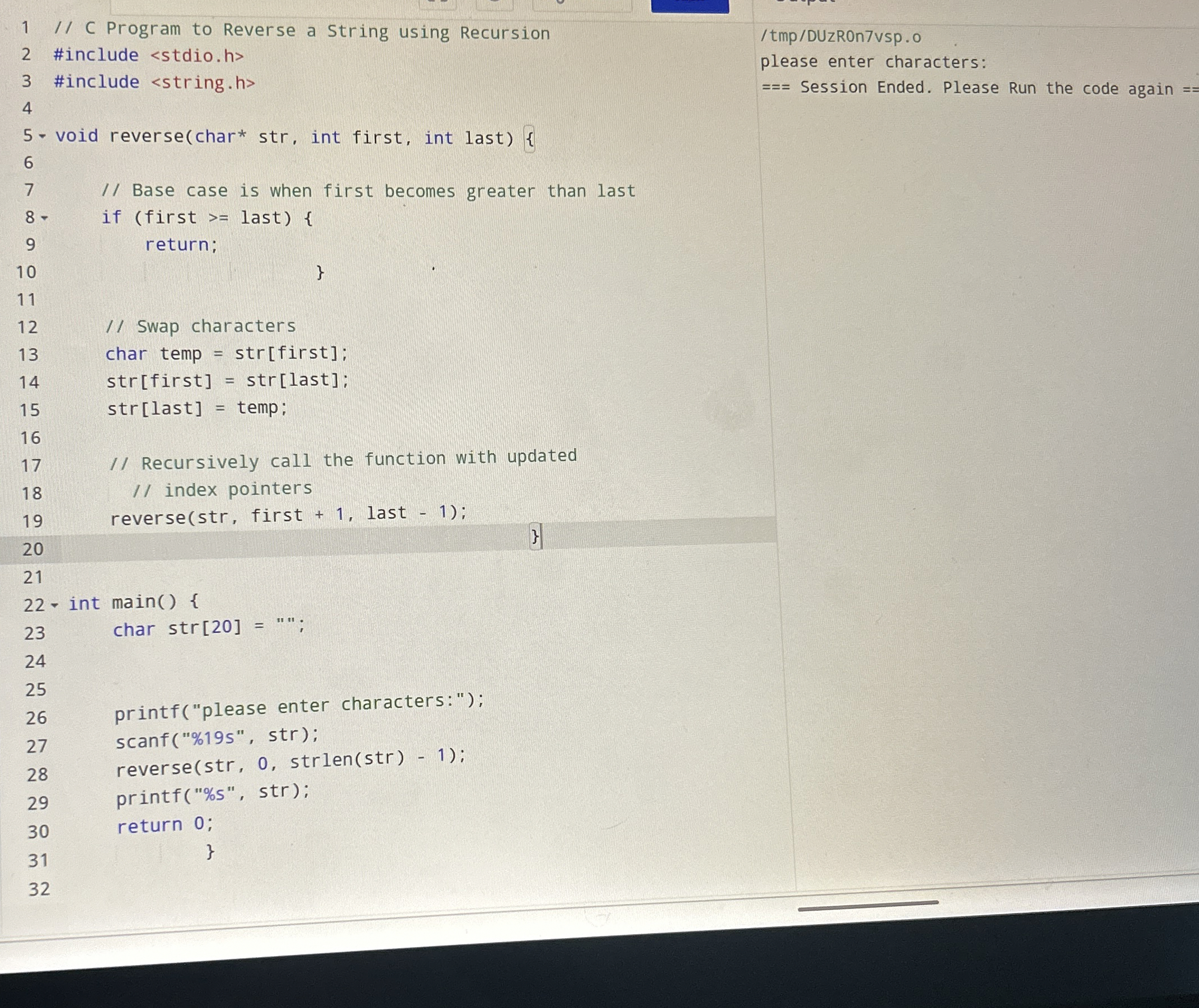 create a flowchart for this recursive c program