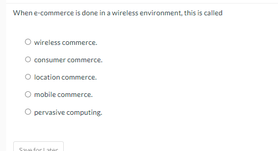 When e - commerce is done in a wireless