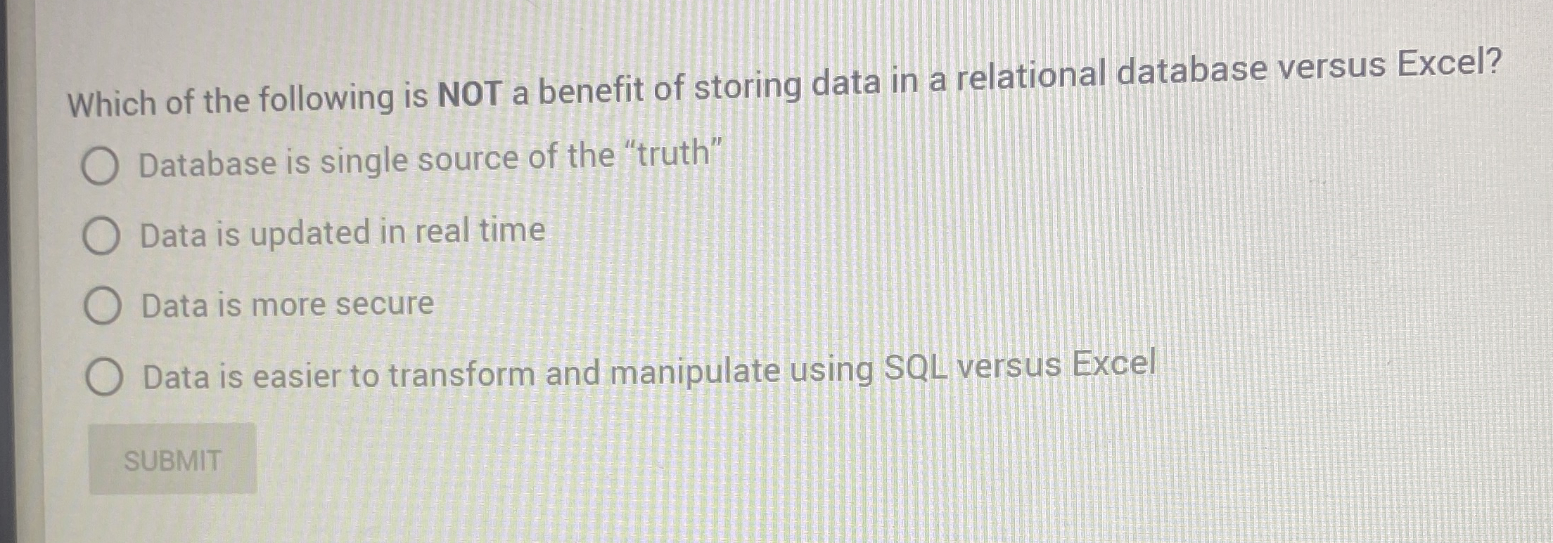 Which of the following is NOT a benefit of