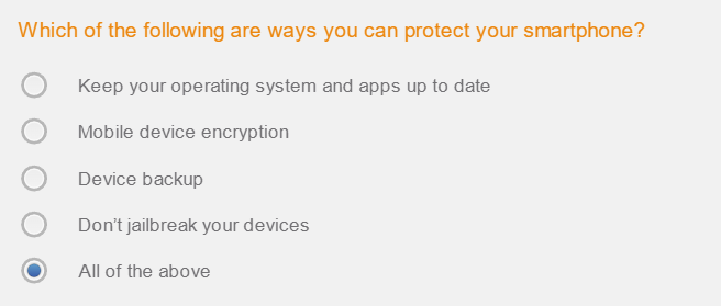 Which of the following are ways you can protect