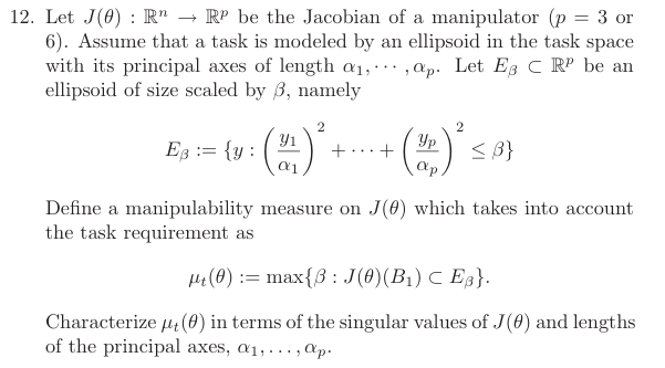 Let J ( ) : R n R p be the Jacobian of a