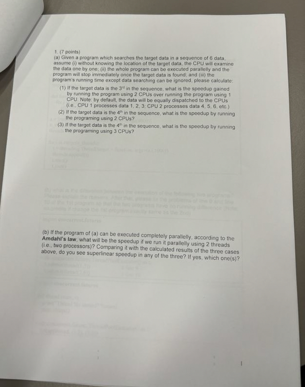 ( 7 points ) ( a ) Given a program which searches