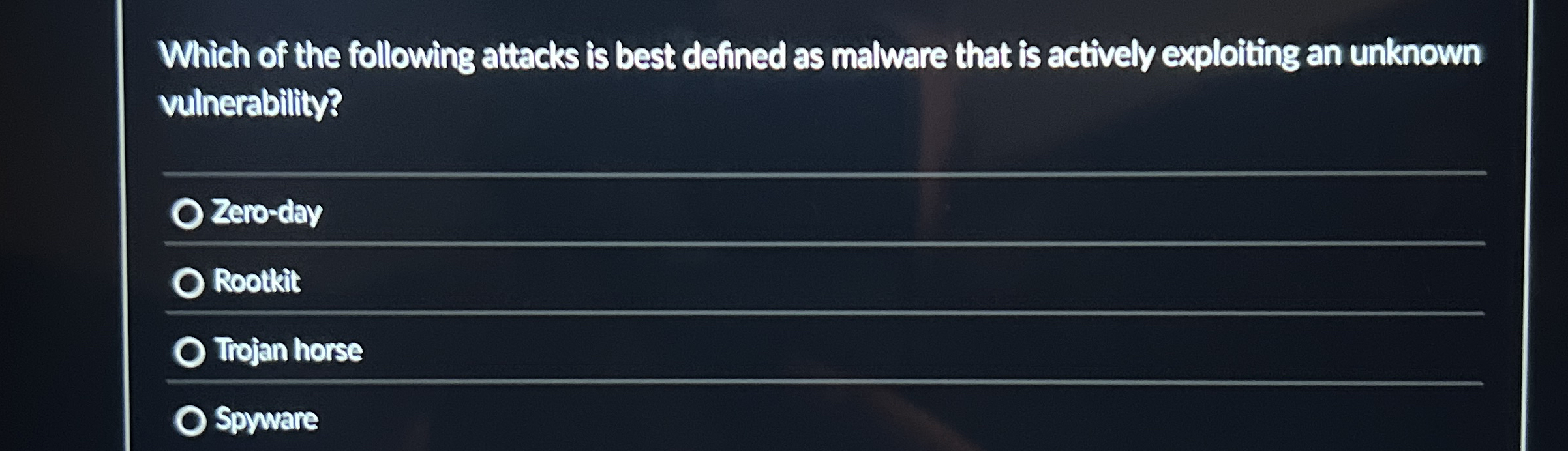 Which of the following attacks is best defined as