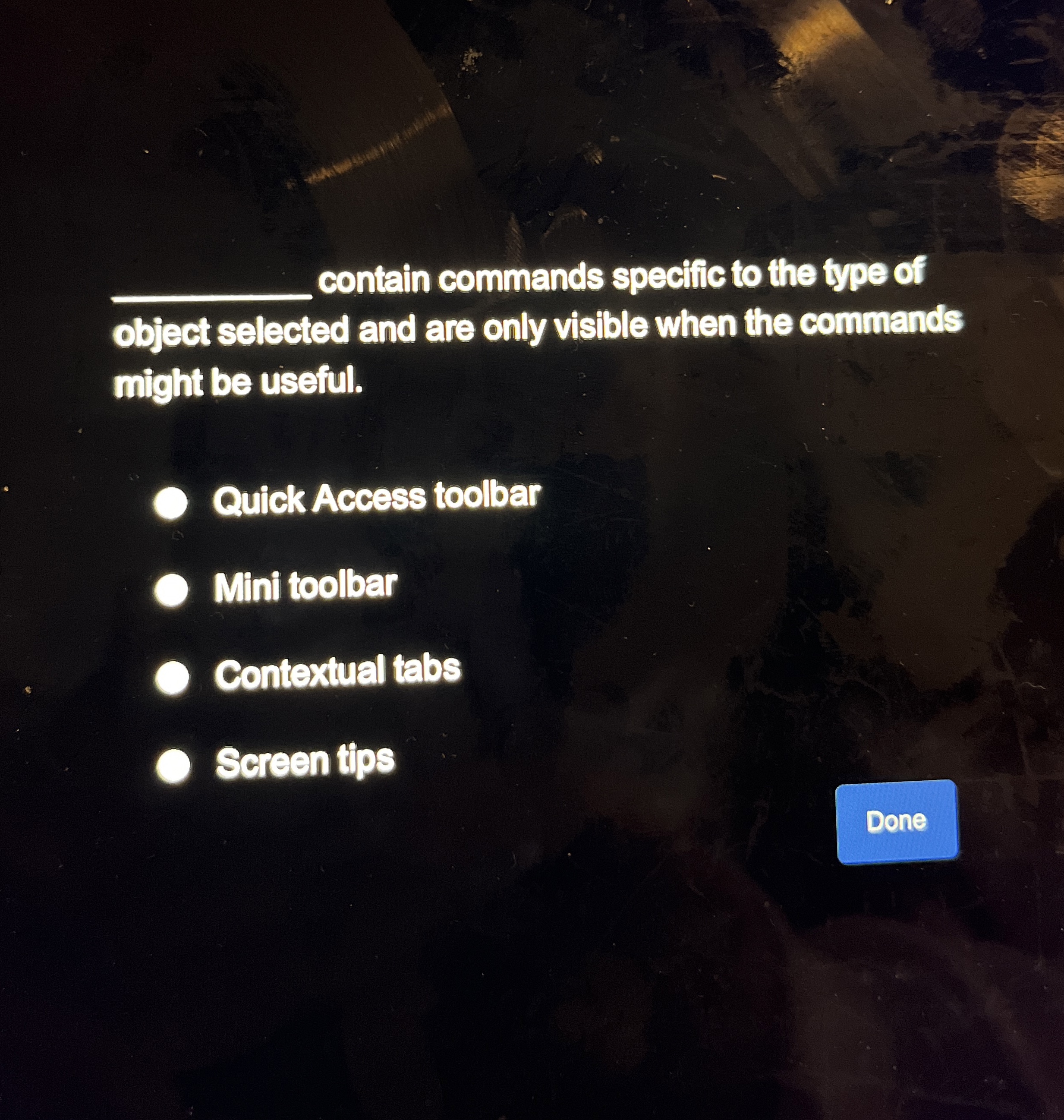 contain commands specific to the type of object