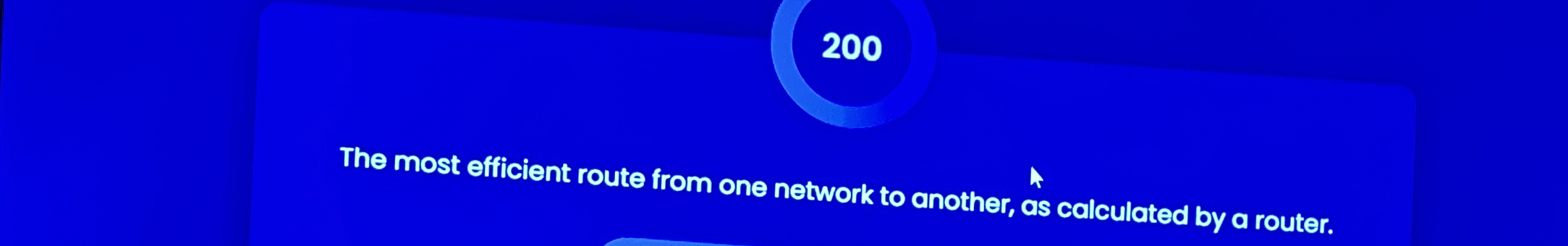 2 0 0 The most efficient route from one network