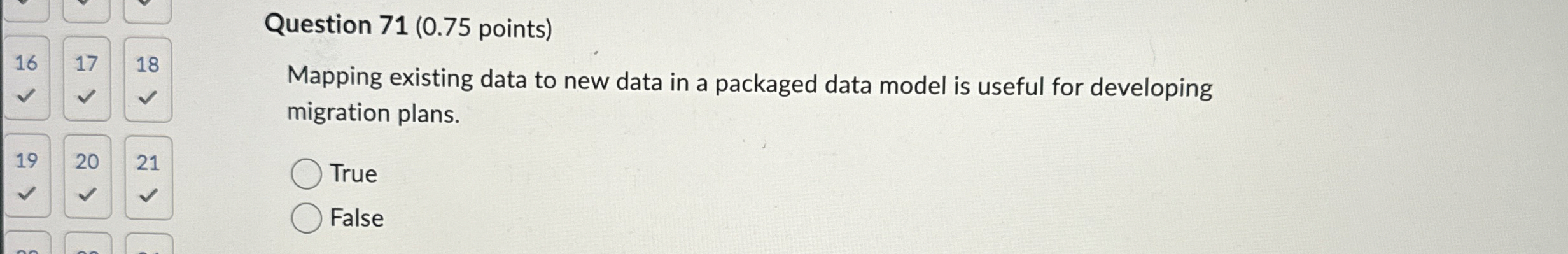 Question 7 1 ( 0 . 7 5 points ) Mapping existing