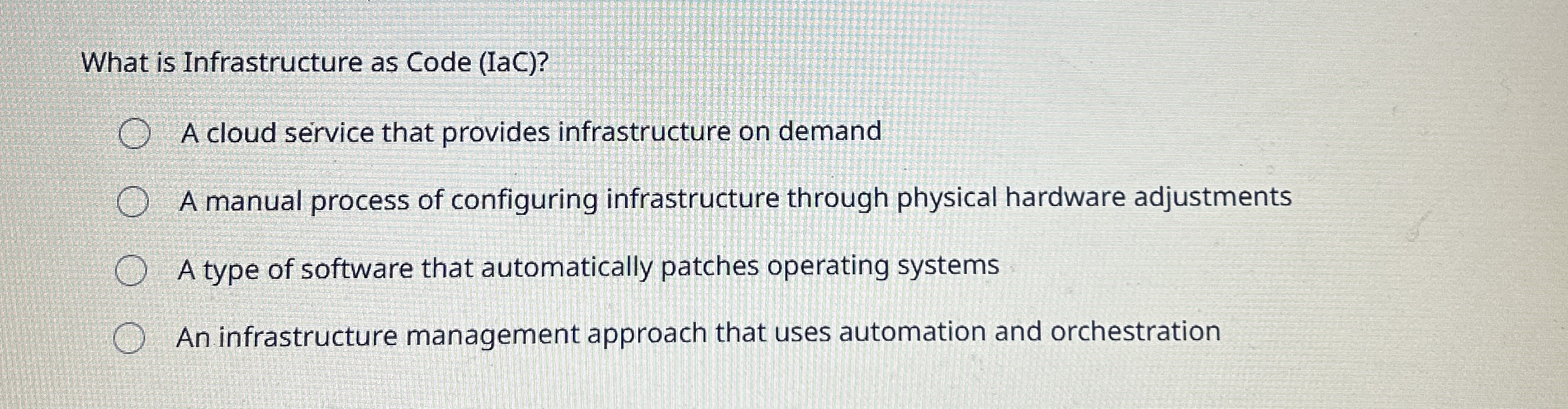 What is Infrastructure as Code ( IaC ) ? A cloud