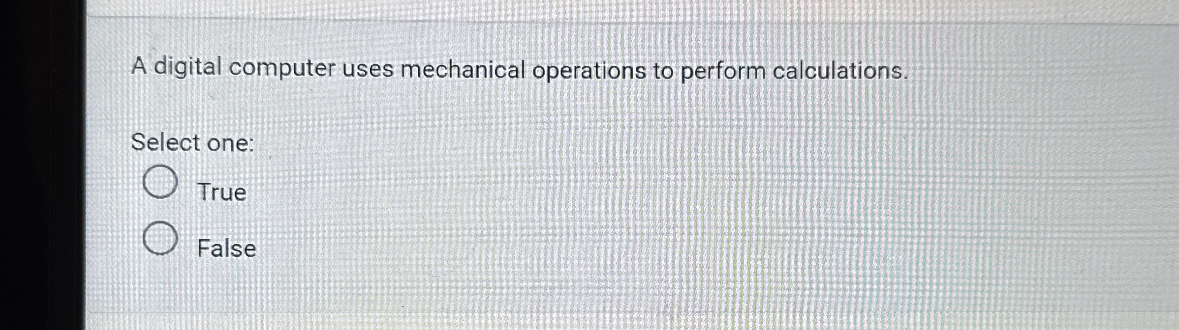A digital computer uses mechanical operations to
