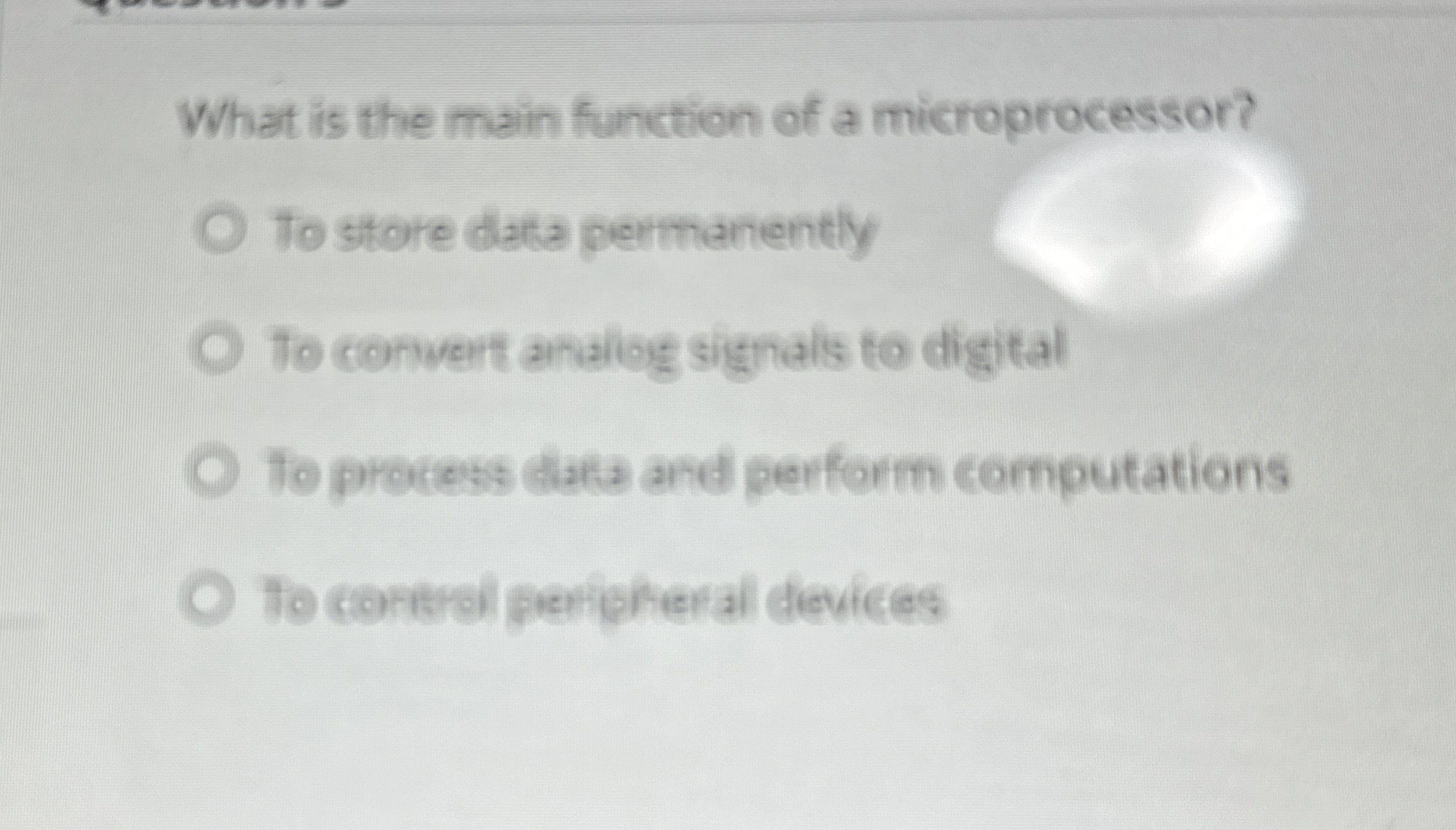 What is the main function of a microprocessor? To