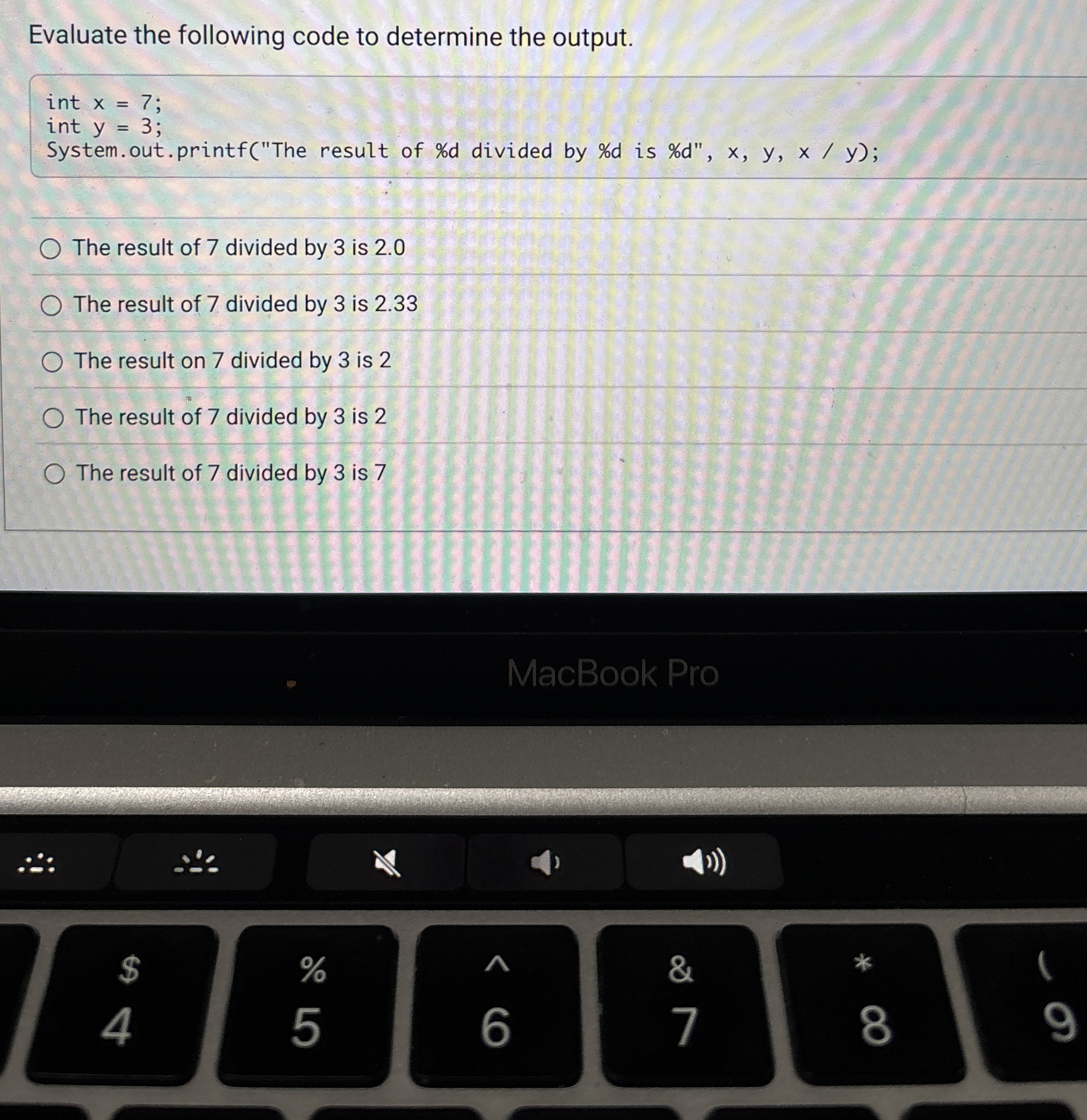 Evaluate the following code to determine the