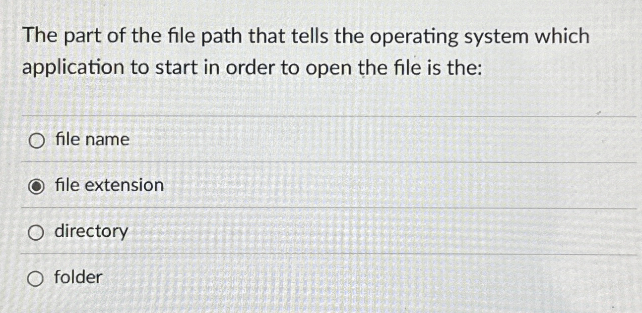 The part of the file path that tells the