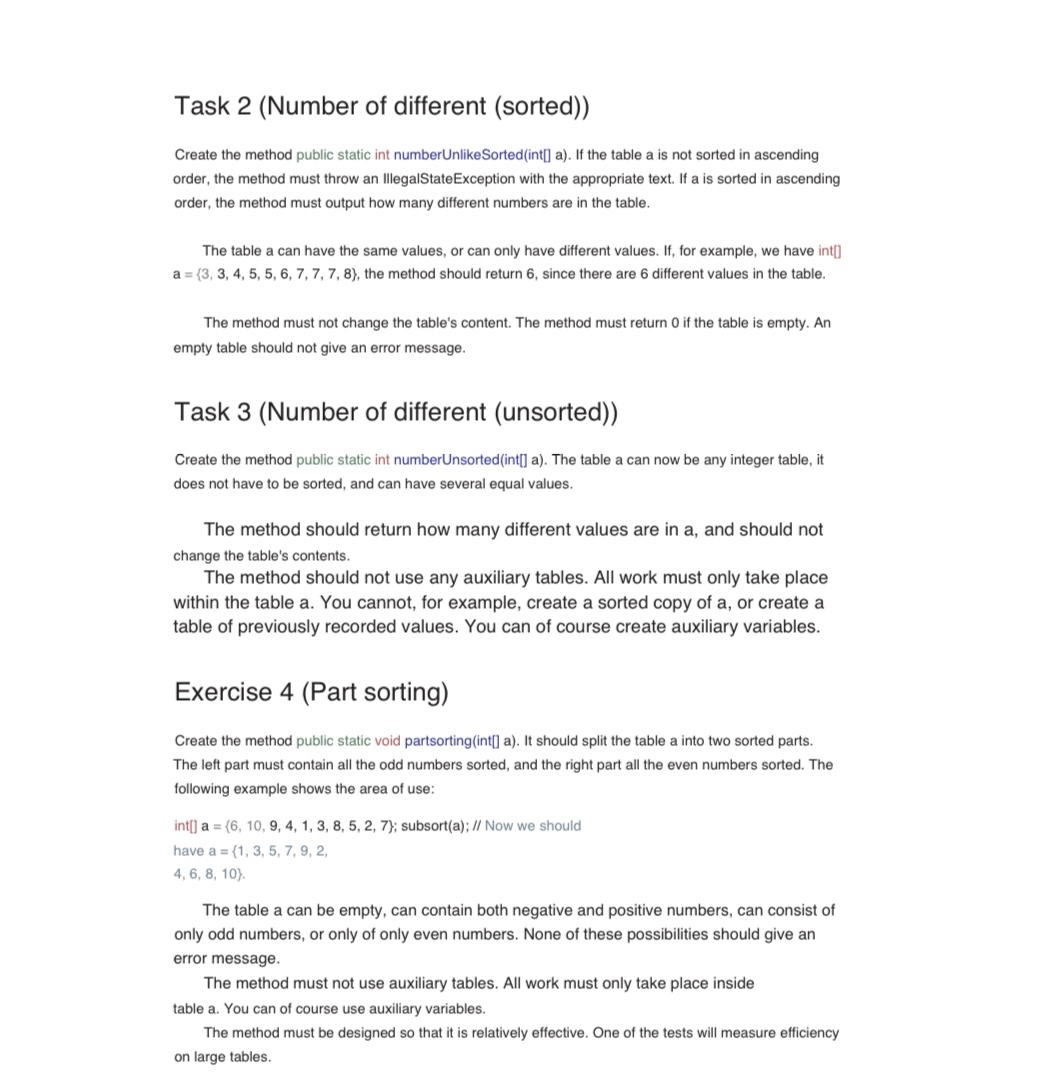 Task 2 ( Number of different ( sorted ) ) Create